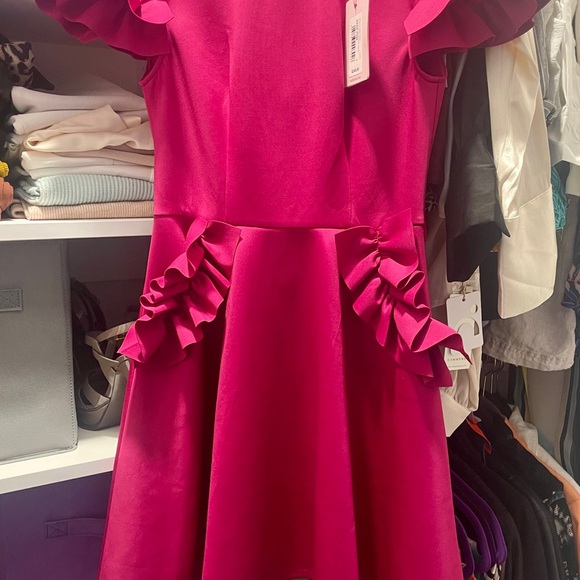 Ted Baker Magenta Ruffle Skater Formal Dress - Picture 3 of 7